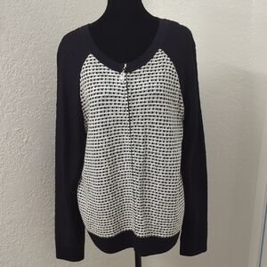 St. John Black Textured Knit Sweater